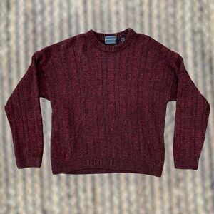Florence Tricot Wool Italian Knit Blend Normcore Vintage Sweater in Red sz XL